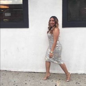 Silver/Gold Halter Top Dress